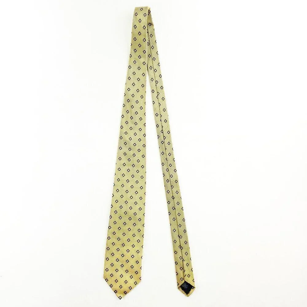 Brooks Brothers Makers Geometric Neck Tie Silk Cotton Textured 60
